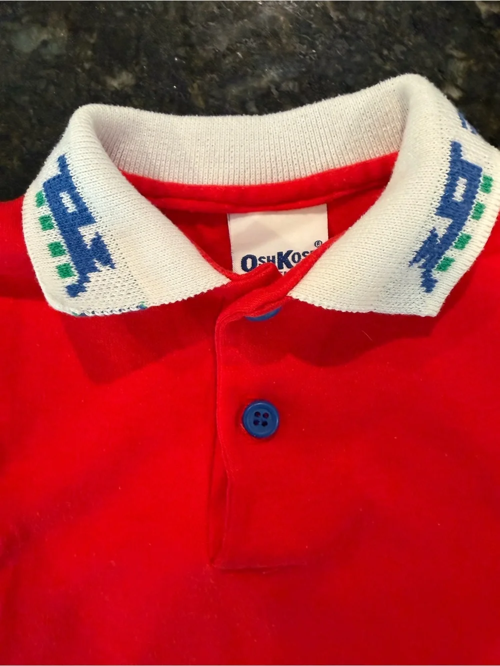 Vintage 90s OshKosh B’gosh Red Polo Shirt Size 12 Months